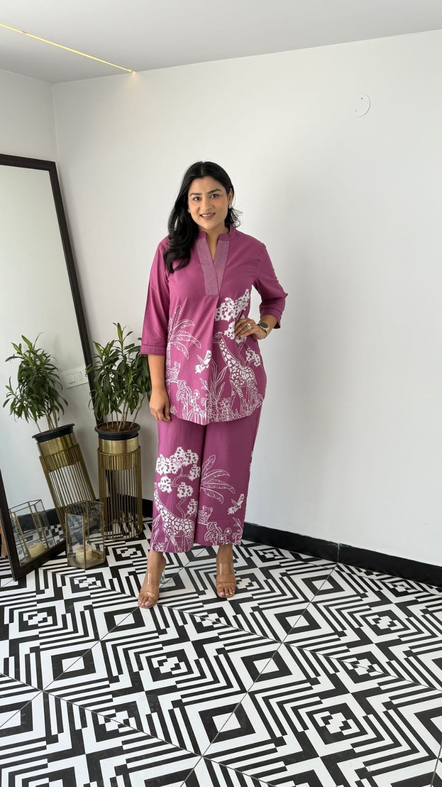 Plum Purple Printed Co-ord Set