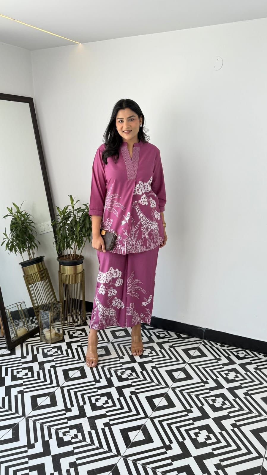 Plum Purple Printed Co-ord Set