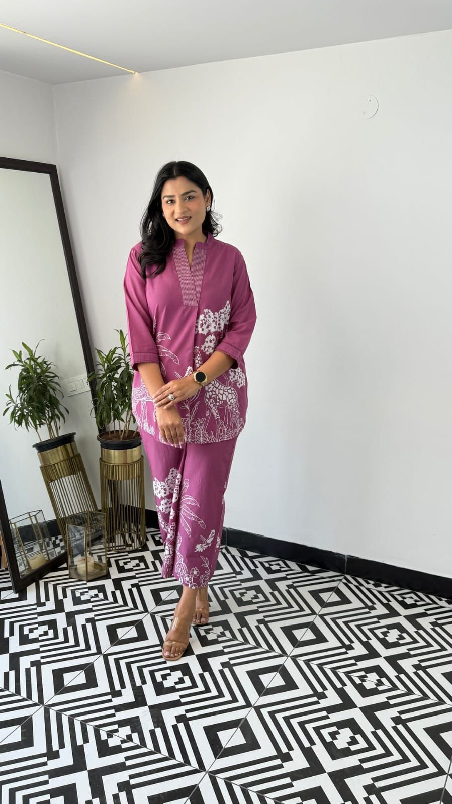 Plum Purple Printed Co-ord Set