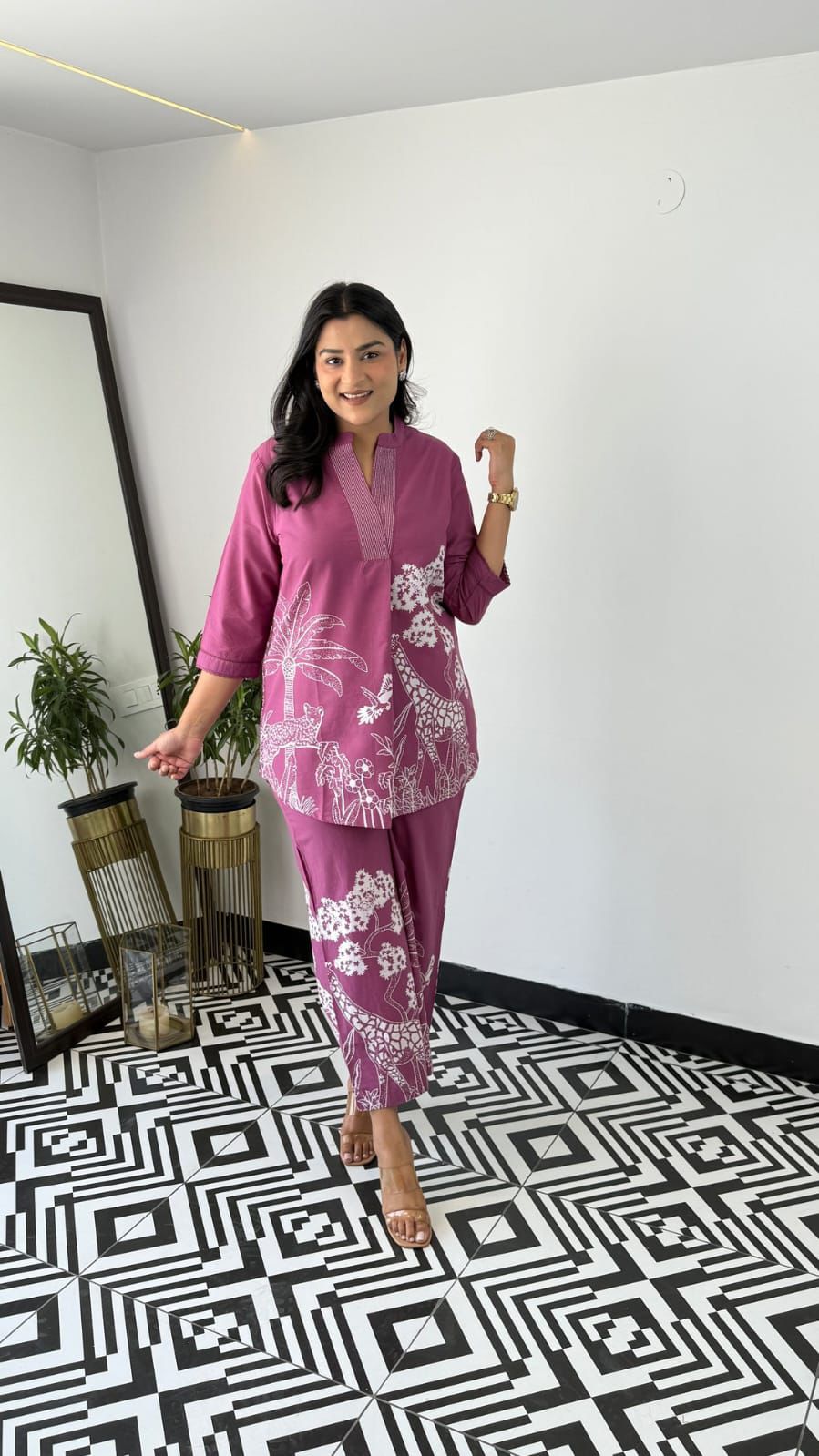 Plum Purple Printed Co-ord Set