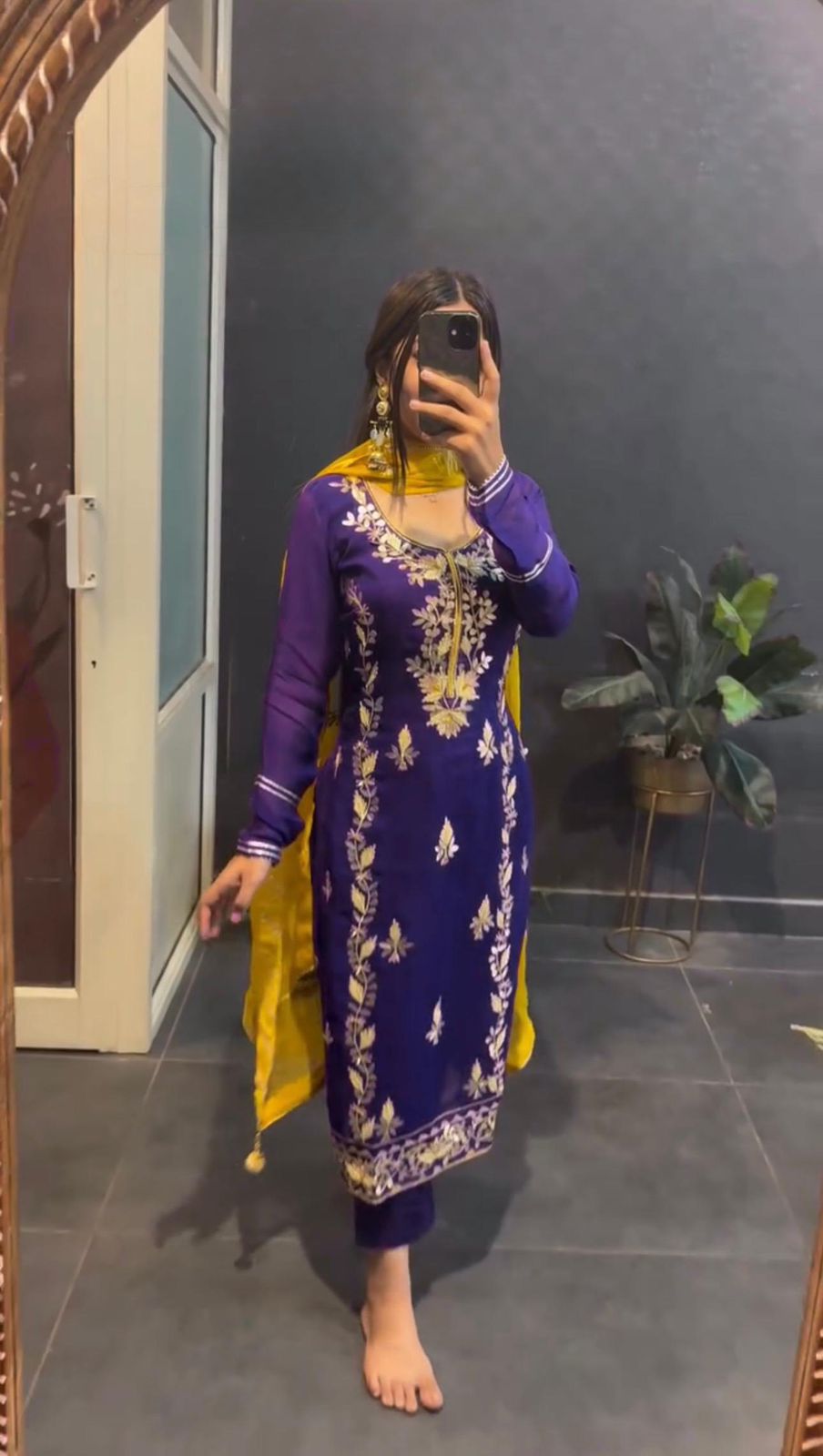 Elegant Embroidered Suit Set with Dupatta